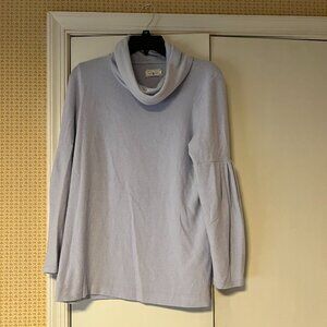 Loft Lou & Grey Lavendar Fleece Cowlneck Sweater with Bell Sleeves - Large